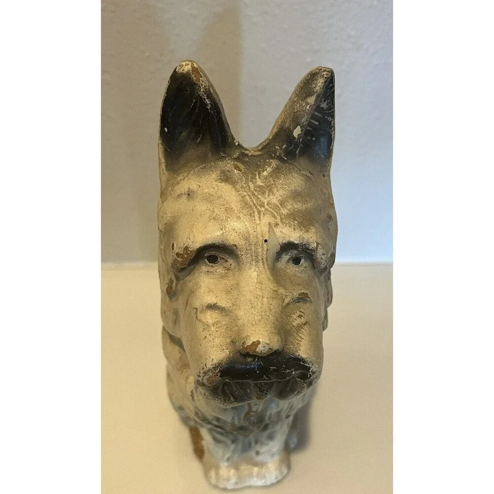 Vintage Wood Composite Scottie Scottish Terrier Dog Bank Cream And Black - Picture 5 of 6